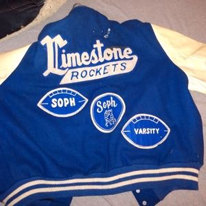 1956 limestone at letterman jacket. With wrestling